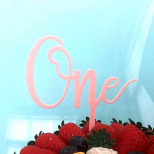 Load image into Gallery viewer, Acrylic One Cake Topper Top Cake One Cake Topper Birthday Cake Topper Double Sided For Anniversaries And Parties Birthday Party Cupcake Toppers Flags Wedding Baby Shower Supplies Lovely Baking Dessert Decorations