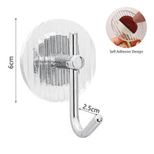 Load image into Gallery viewer, Acrylic Self Adhesive Hooks Wall Hook Home Décor Bathroom Towel Hooks Rack Hanging Coat Hanger Door Back Keys Hanger Bag Holder Wall Hanger Storage Organizer for Living Room Bedroom Wall Door