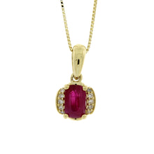 将图片加载到图库查看器,.63ct Ruby Diamond Fashion Pendants 14KT Yellow Gold