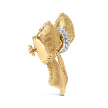Load image into Gallery viewer, 18K Yellow Gold and 3/5 Cttw Diamond Bow Pin Brooch (G-H Color, VS1-VS2 Clarity)