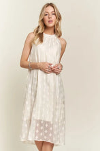 将图片加载到图库查看器,Applique Pearl Detail Grecian Neck Midi Dress For Women, Elegant Grecian Neck Dress with Applique Pearl Detailing for Formal Occasions & Galas
