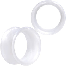 将图片加载到图库查看器,Thin Flexible White Silicone Tunnel Plug Set 6mm to 25mm