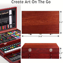 Load image into Gallery viewer, 175-Piece Deluxe Art Set – Crayons, Colored Pencils & Acrylic Paints in Wooden Case
