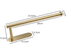 将图片加载到图库查看器,Adhesive Paper Holder Gold 304 Stainless Steel Stand Toilet Paper Towel Rack Tissue Roll Hanger For Kitchen Bathroom Free Nail Stainless Steel Toilet Tissue Roll Holder Sticky Hand Towel Hanger Vertical Or Horizontal No Drilling