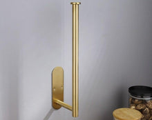 将图片加载到图库查看器,Adhesive Paper Holder Gold 304 Stainless Steel Stand Toilet Paper Towel Rack Tissue Roll Hanger For Kitchen Bathroom Free Nail Stainless Steel Toilet Tissue Roll Holder Sticky Hand Towel Hanger Vertical Or Horizontal No Drilling