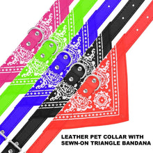Load image into Gallery viewer, Adjustable Bandana Leather Pet Collar