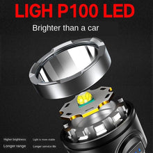 Load image into Gallery viewer, Adjustable Rechargeable Strong Mini Pocket Sized Flashlight LED Multifunctional High Lumen Light Ultra-bright Portable Flashlights Outdoor Waterproof Flashlight For Running Walking