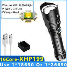 Load image into Gallery viewer, Adjustable Rechargeable Tactical Flashlight USB LED Super Bright Zoomable IPX65 Waterproof Portable Torchlight Flash Lamp USB Charging For Hiking Camping Running Fishing