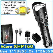 Load image into Gallery viewer, Adjustable Rechargeable Tactical Flashlight USB LED Super Bright Zoomable IPX65 Waterproof Portable Torchlight Flash Lamp USB Charging For Hiking Camping Running Fishing