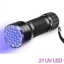 将图片加载到图库查看器,Adjustable Rechargeable UV Flashlight Black Light 21LED 12LED Handheld Portable Torch Light Ultraviolet Flashlight Detector Flashlight Torch For Bed Bug Dog Urine Pet Stains Matching With Pet Odor Eliminator