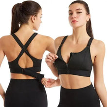 Load image into Gallery viewer, Adjustable Woman Modern Sports Bra Sportswear Crop Top Belt Zipper Yoga Running Comfortable Bras Push Up Gym Equipment