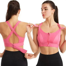Load image into Gallery viewer, Adjustable Woman Modern Sports Bra Sportswear Crop Top Belt Zipper Yoga Running Comfortable Bras Push Up Gym Equipment