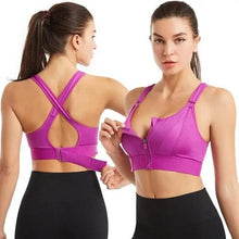 Load image into Gallery viewer, Adjustable Woman Modern Sports Bra Sportswear Crop Top Belt Zipper Yoga Running Comfortable Bras Push Up Gym Equipment