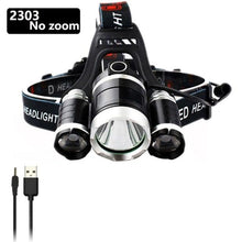 Load image into Gallery viewer, Adjustable Zoomable Headlamp Ultra Bright Rechargeable LED Bright High Lumen Head Lights Head Lamp Waterproof Flashlight For Outdoor Cmaping Fishing Hiking Biking Fishing Headlamp Running Headlamp