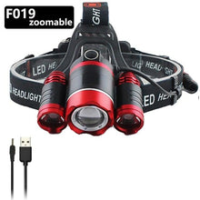 Load image into Gallery viewer, Adjustable Zoomable Headlamp Ultra Bright Rechargeable LED Bright High Lumen Head Lights Head Lamp Waterproof Flashlight For Outdoor Cmaping Fishing Hiking Biking Fishing Headlamp Running Headlamp