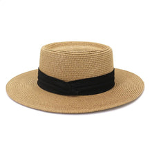 将图片加载到图库查看器,Adult Summer Straw Hat Fashion Casual Beach Fedora Hat Wide Brim Straw Hat Luxury Fedora Summer Packable Sun Hat Lightweight Women Beach Sun Hat Breathable Sun Hats For Women 56-58cm
