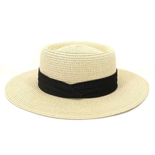 将图片加载到图库查看器,Adult Summer Straw Hat Fashion Casual Beach Fedora Hat Wide Brim Straw Hat Luxury Fedora Summer Packable Sun Hat Lightweight Women Beach Sun Hat Breathable Sun Hats For Women 56-58cm