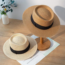 将图片加载到图库查看器,Adult Summer Straw Hat Fashion Casual Beach Fedora Hat Wide Brim Straw Hat Luxury Fedora Summer Packable Sun Hat Lightweight Women Beach Sun Hat Breathable Sun Hats For Women 56-58cm