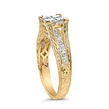 Load image into Gallery viewer, 14K Yellow Gold 1.0 Cttw Princess Composite Diamond Engagement Ring (G-H Color, VS1-VS2 Clarity) - Size 7