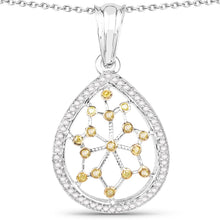 Load image into Gallery viewer, 0.45 Carat Genuine White Diamond and Yellow Diamond .925 Sterling Silver Pendant