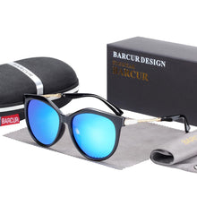 Load image into Gallery viewer, Stevvex Polarized Cat Eye Sunglasses Women Gradient Round Sun glasses for Women oculos lunette de soleil femme
