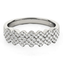 Load image into Gallery viewer, Diamond Studded Wide Multi-Diagonal Pattern Ring in 14k White Gold (5/8 cttw)