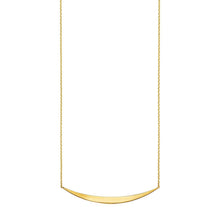 Load image into Gallery viewer, 14k Yellow Gold Necklace with Polished Curved Bar Pendant