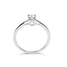 将图片加载到图库查看器,14K White Gold 1/2 Cttw Oval Lab Grown Diamond 4 Prong Solitaire Engagement Ring (F-G Color, VS2-SI1 Clarity) - Size 7