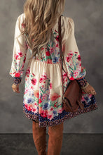Load image into Gallery viewer, Vintage Flower Button Down Lantern Sleeve Dress Feminine Floral Dress For Women