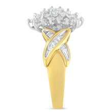 Load image into Gallery viewer, 10K Yellow Gold Round And Baguette-Cut Diamond Ring (1/2 Cttw, H-I Color, I1-I2 Clarity) - Size 6