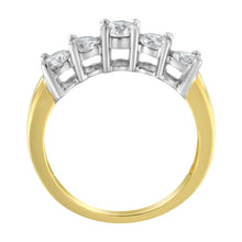 Load image into Gallery viewer, 14KT Two Toned Gold 5 Stone Diamond Ring (1 cttw, H-I Color, SI1-SI2 Clarity)