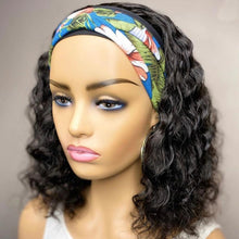 Load image into Gallery viewer, Afro Kinky Curly Short Bob Wigs Headband Wigs for Black Women Water Wave Synthetic Hair Wigs Wigs For Black Women Cosplay Wigs For Women