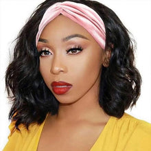 Load image into Gallery viewer, Afro Kinky Curly Short Bob Wigs Headband Wigs for Black Women Water Wave Synthetic Hair Wigs Wigs For Black Women Cosplay Wigs For Women