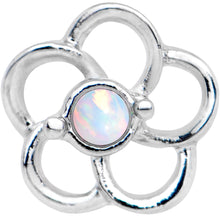 Load image into Gallery viewer, 5/16 White Faux Opal Internally Threaded Hollow Flower Labret Monroe