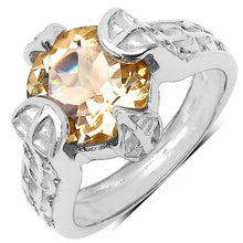 Load image into Gallery viewer, 11.40 Carat Genuine Citrine .925 Sterling Silver Ring, Pendant and Earrings Set