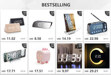 将图片加载到图库查看器,Alarm Clock LED Wooden Watch Digital Alarm Clock with Wooden Electronic LED Time Display 3 Alarm Settings Humidity & Temperature Detect Wood Made Electric Clocks Table Voice Control Digital Wood USB/AAA Powered Electronic Desktop Clocks