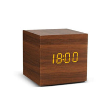 将图片加载到图库查看器,Alarm Clock LED Wooden Watch Digital Alarm Clock with Wooden Electronic LED Time Display 3 Alarm Settings Humidity & Temperature Detect Wood Made Electric Clocks Table Voice Control Digital Wood USB/AAA Powered Electronic Desktop Clocks