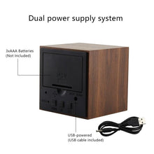 将图片加载到图库查看器,Alarm Clock LED Wooden Watch Digital Alarm Clock with Wooden Electronic LED Time Display 3 Alarm Settings Humidity & Temperature Detect Wood Made Electric Clocks Table Voice Control Digital Wood USB/AAA Powered Electronic Desktop Clocks