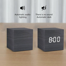 将图片加载到图库查看器,Alarm Clock LED Wooden Watch Digital Alarm Clock with Wooden Electronic LED Time Display 3 Alarm Settings Humidity & Temperature Detect Wood Made Electric Clocks Table Voice Control Digital Wood USB/AAA Powered Electronic Desktop Clocks