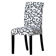 Load image into Gallery viewer, All black flower printed Chair Cover Washable Removable big elastic seat Covers Slipcovers Stretch for banquet hotel arm wedding