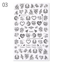 Load image into Gallery viewer, Alphabet Love Shaped Pattern 3D Nail Stickers Slider Valentine Day Decals Foil For Love Nail Art Decoration Pop Art Nail Stickers Sexy Girl Designs Comics Water Transfer Decals Manicure Lips Nail Art Decorations Slider Nail Art Stickers