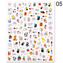 Load image into Gallery viewer, Alphabet Love Shaped Pattern 3D Nail Stickers Slider Valentine Day Decals Foil For Love Nail Art Decoration Pop Art Nail Stickers Sexy Girl Designs Comics Water Transfer Decals Manicure Lips Nail Art Decorations Slider Nail Art Stickers