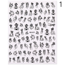 Load image into Gallery viewer, Alphabet Love Shaped Pattern 3D Nail Stickers Slider Valentine Day Decals Foil For Love Nail Art Decoration Pop Art Nail Stickers Sexy Girl Designs Comics Water Transfer Decals Manicure Lips Nail Art Decorations Slider Nail Art Stickers