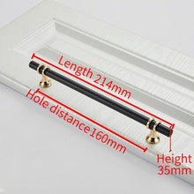 将图片加载到图库查看器,Aluminum Alloy Black Gold Door Handle Wardrobe Kitchen Cabinet Drawer Solid Handle Furniture Handle European Modern Hardware Modern Furniture Cupboard Door Drawer Handles