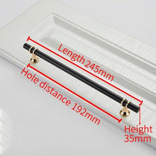 将图片加载到图库查看器,Aluminum Alloy Black Gold Door Handle Wardrobe Kitchen Cabinet Drawer Solid Handle Furniture Handle European Modern Hardware Modern Furniture Cupboard Door Drawer Handles