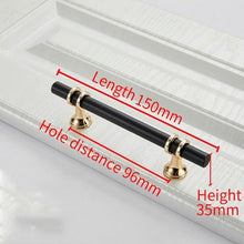 将图片加载到图库查看器,Aluminum Alloy Black Gold Door Handle Wardrobe Kitchen Cabinet Drawer Solid Handle Furniture Handle European Modern Hardware Modern Furniture Cupboard Door Drawer Handles