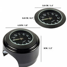 Load image into Gallery viewer, Aluminum Waterproof 22/25mm Motorcycle Handlebar Mount Dial Clock Motorcycle Handlebar Mount Clock Waterproof Handlebar Dial Clock Watch Quartz Clock Watch for Harley Motorcycle Accessories