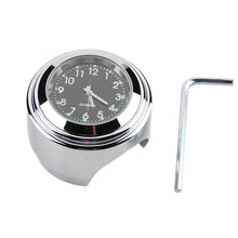 Load image into Gallery viewer, Aluminum Waterproof 22/25mm Motorcycle Handlebar Mount Dial Clock Motorcycle Handlebar Mount Clock Waterproof Handlebar Dial Clock Watch Quartz Clock Watch for Harley Motorcycle Accessories