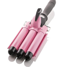 Load image into Gallery viewer, Alure Three Barrel Curling Iron Wand with LCD Temperature Display