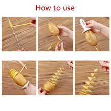 Load image into Gallery viewer, Amazing 2PC Potato Spiral Cutter Cucumber Slicer Kitchen Accessories Vegetable Spiralizer Spiral Potato Cutter Slicer Kitchen Gadgets